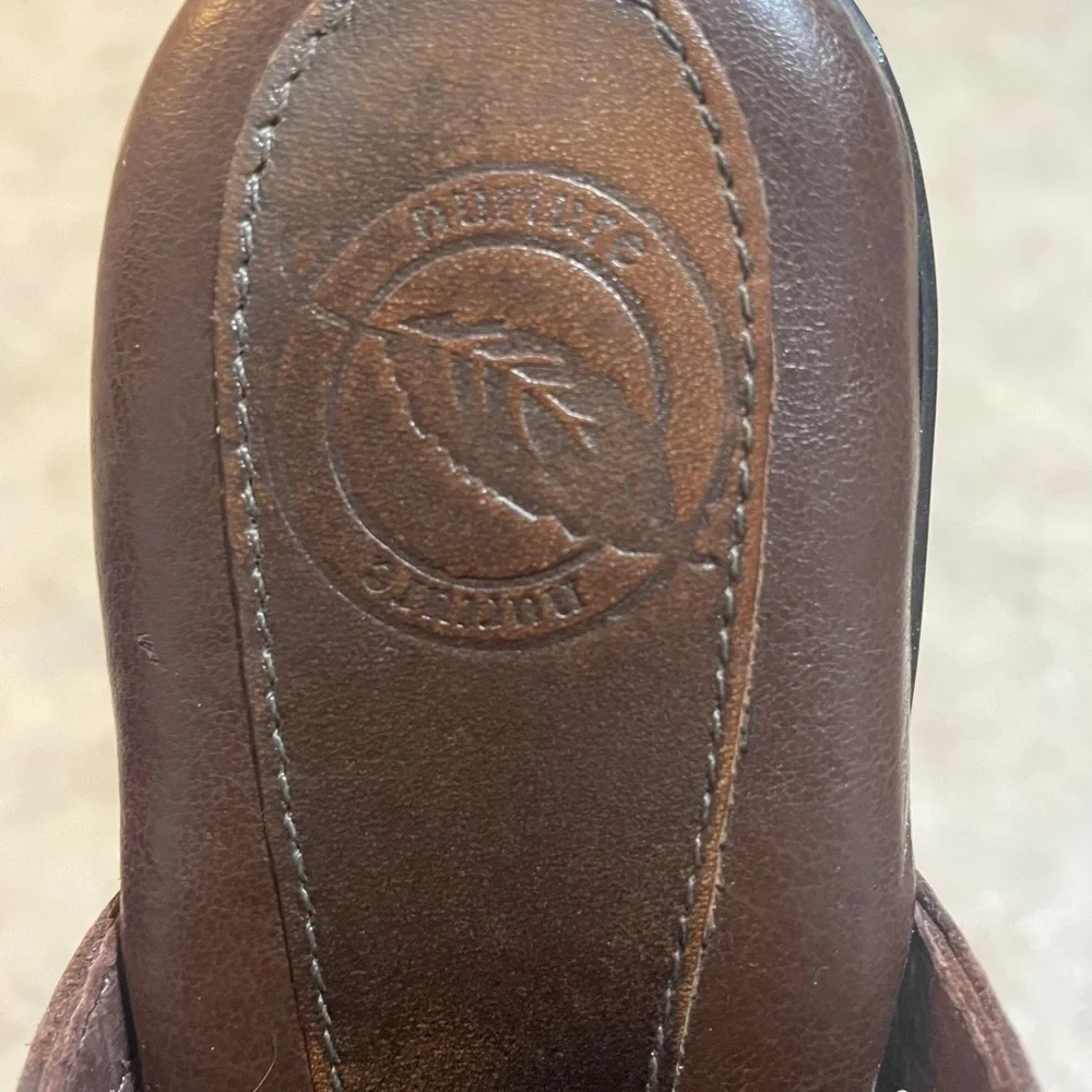 Nurture Jasper Leather Slip-On Clogs Laurel Brown Size 7.5 Women’s Comfort